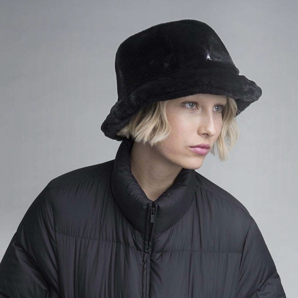 Block headwear Black unisex Faux Fur Bucket Hat - unisex